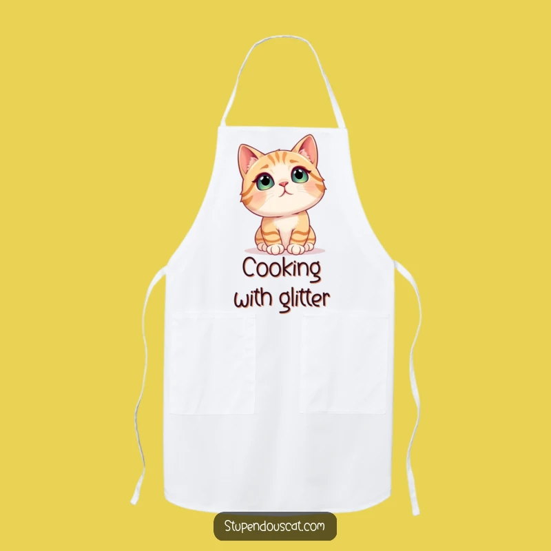 Funny Awestruck Cat Apron - Kitchen Magic & Pet Lover Gift