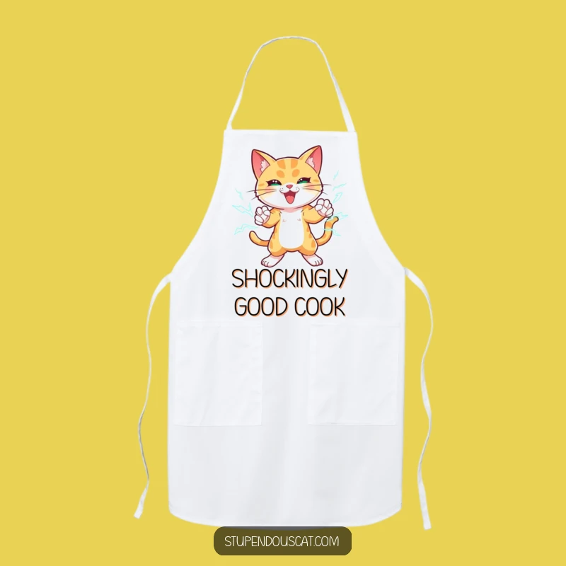 Funny Lightning Cat Apron: Cook Up a Storm with Powerful Electric Paws