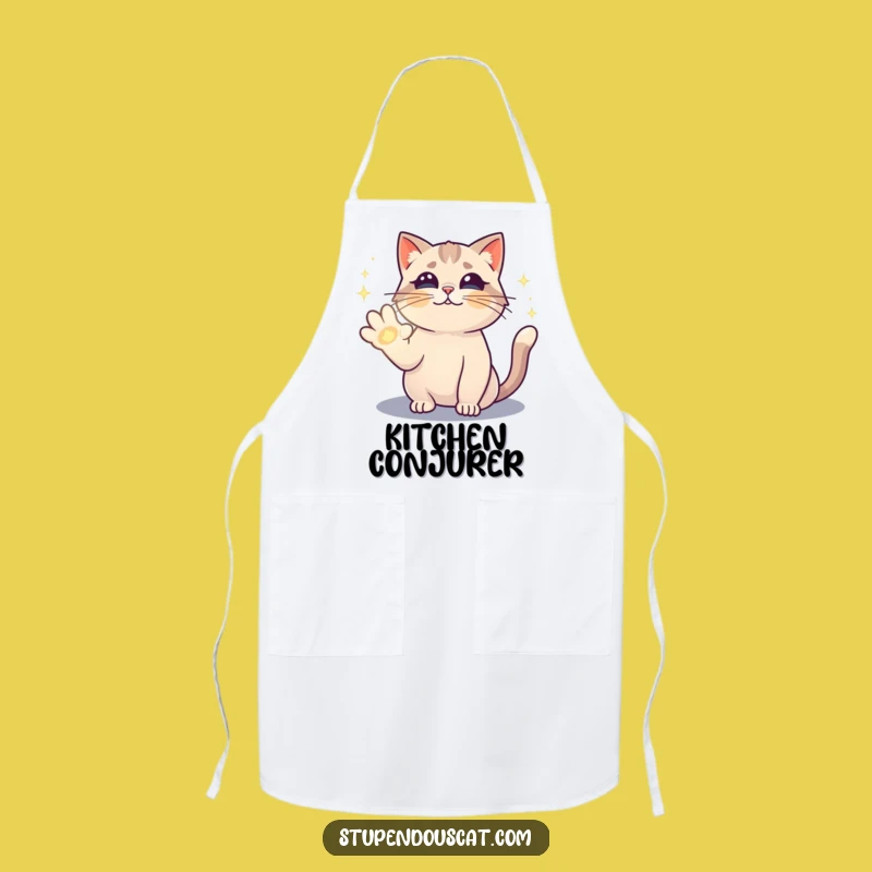 Funny Magical Cat Spell Apron - Hilarious Kitchen Wear for Enchanting Cooks