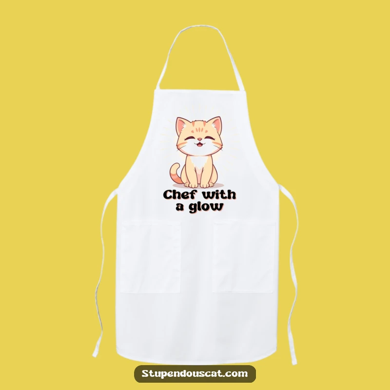 Funny Powerful Cat Cub Aura Apron - Kitchen Power & Humorous Style