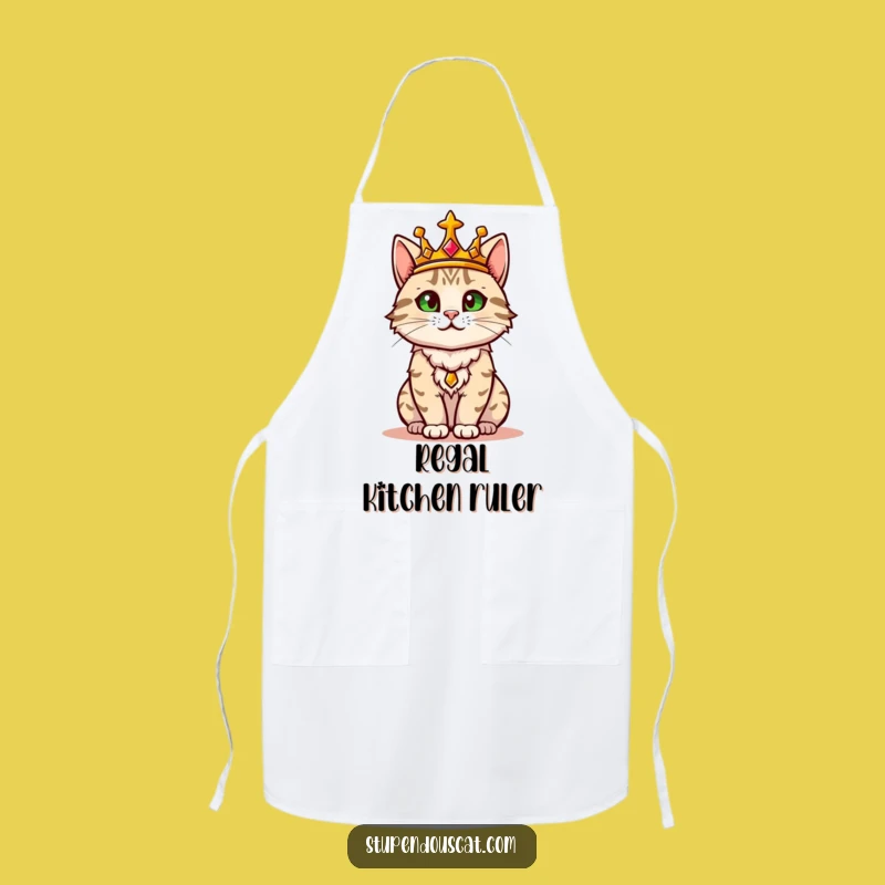 Funny Regal Cat Apron: Rule Your Kitchen with Royal Confidence