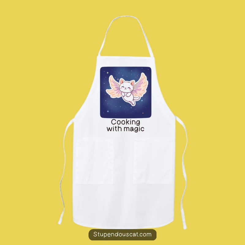 Funny Stardust Cat Apron: Kitchen Gift for Dreamers Who Cook Under the Stars