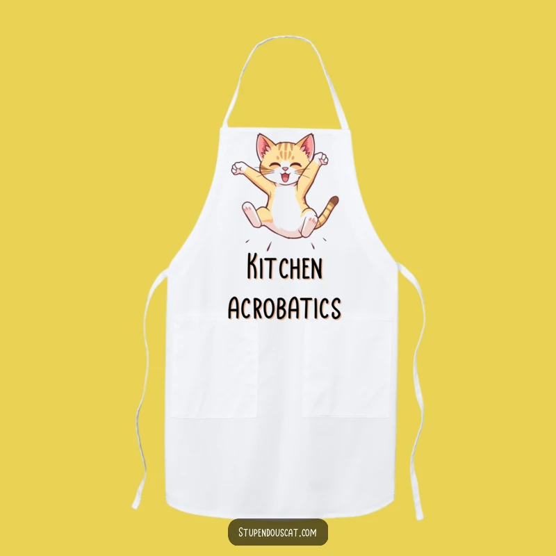 Funny Dynamic Cat Cub Flip Apron - Kitchen Action & Humorous Style