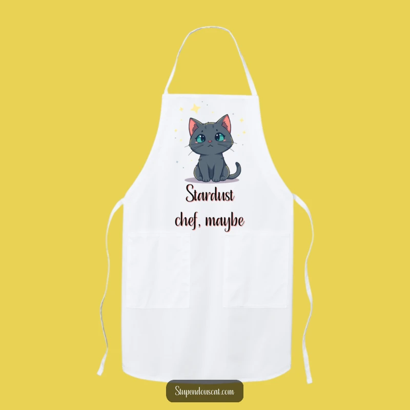 Funny Starry Night Cat Apron: Cook Under the Cosmos, Hilarious Funny Gift
