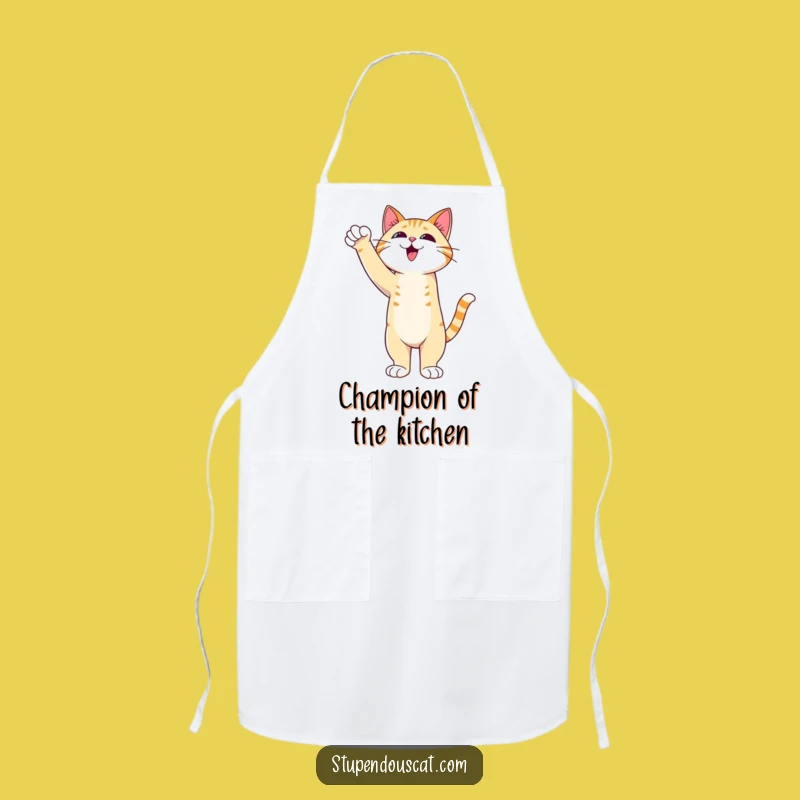 Triumphant Cat Paw Apron - Admirable Feline Victory Kitchen Gift