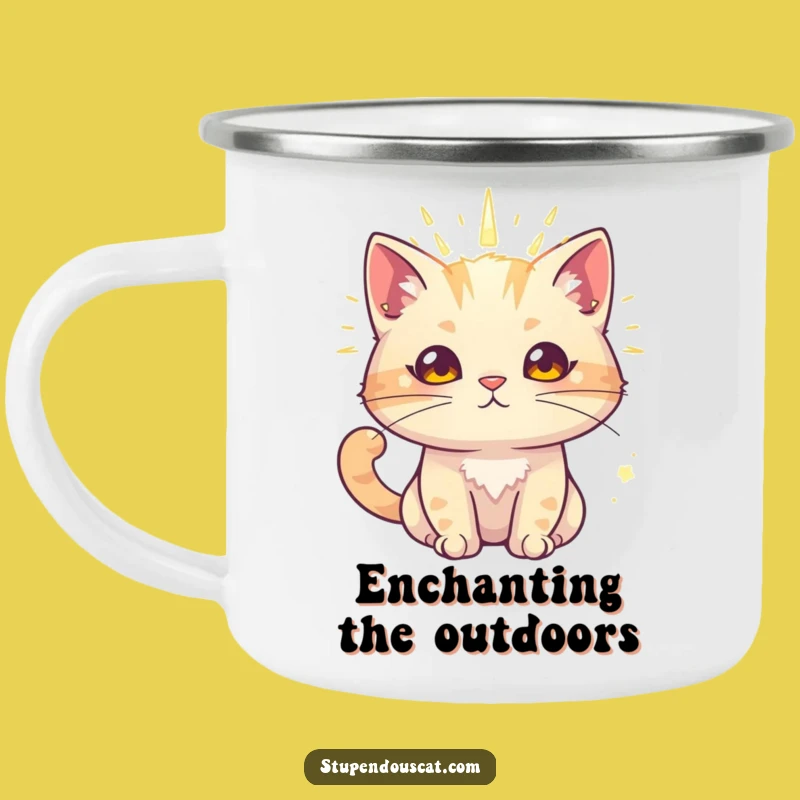 Funny Radiant Cat Camping Mug - Aura of Charm Outdoors Gift