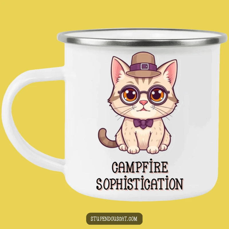 Funny Distinguished Cat Camping Mug: Classy Adventures, Great Funny Gift