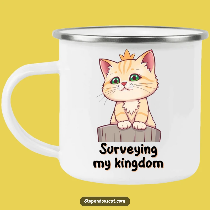 Funny Regal Cat Camping Mug: Majestic Sips on Your Adventures, Great Funny Gift
