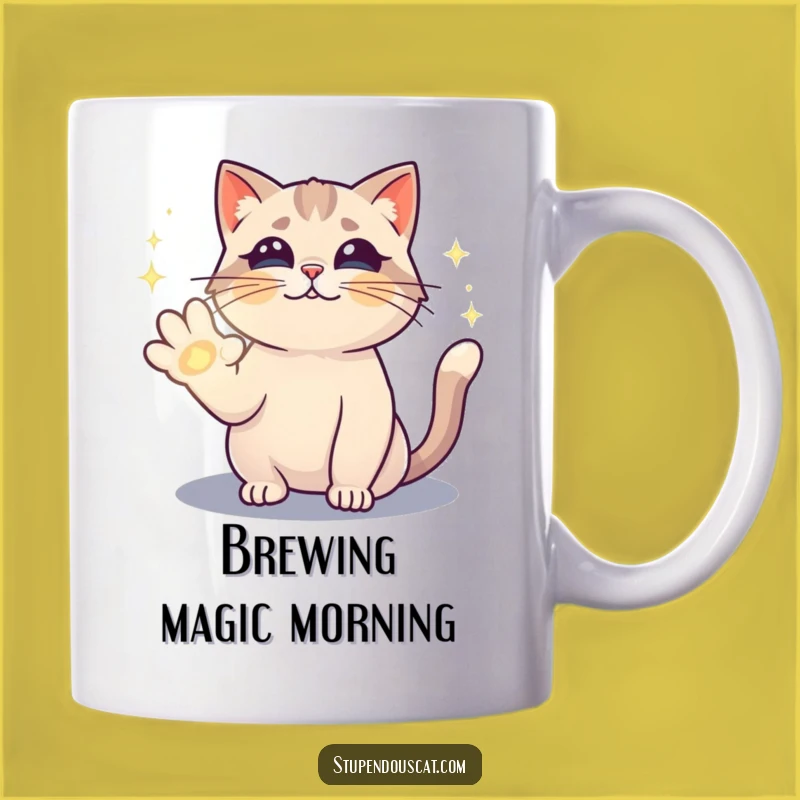 Funny Magical Cat Spell Mug - Enchanting and Hilarious Feline Gift for Mystics