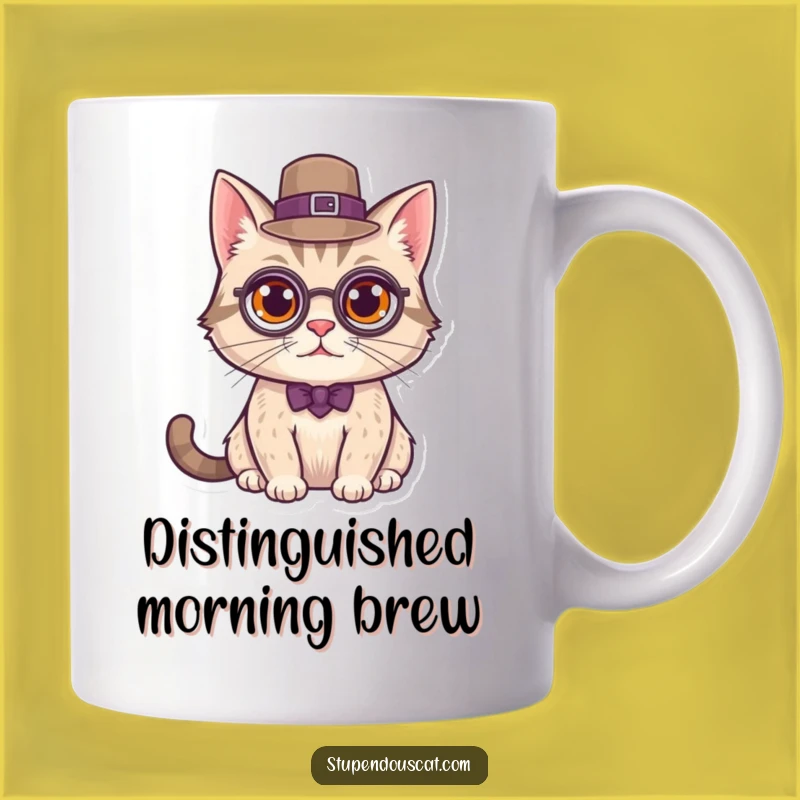Funny Distinguished Cat Mug: Classy Vibes, Perfect Funny Gift for Sophisticated Pet Lovers