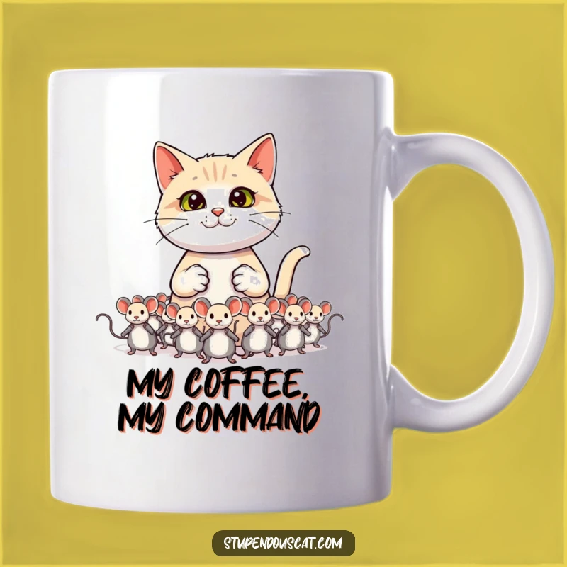 Funny Cat General Mug - Commanding Toy Mice Army Humor Gift