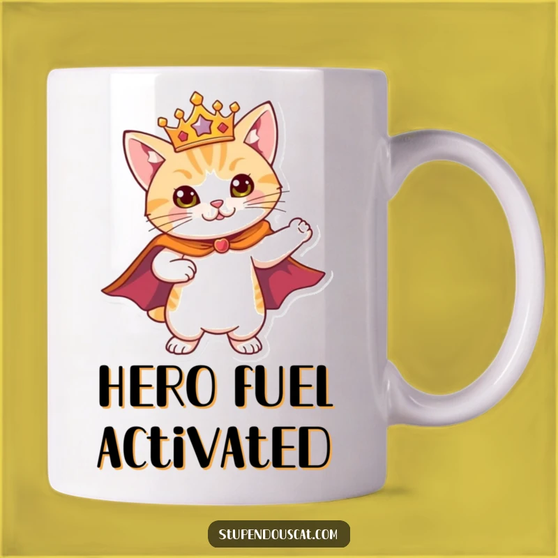 Funny Hero Cat Mug: Royal Pose, Perfect Funny Gift for Captain Cat Lovers