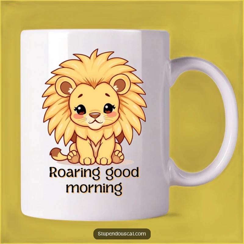 Funny Lion Cub Mane Mug - Majestic Cartoon King Gift for Animal Lovers
