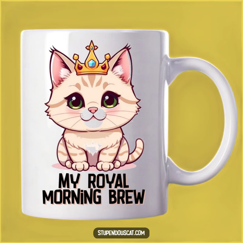 Funny Majestic Crown Cat Mug: The Purrfect Royal Gift for Cat Lovers!
