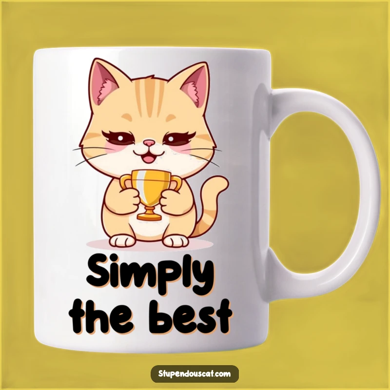 Funny Smug Cat Trophy Mug - Hilarious Winner Cat Gift for Champions