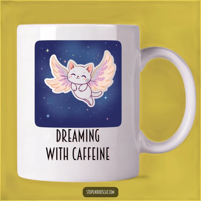 Funny Stardust Cat Mug: Magical Gift for Dreamers Who Soar Through the Night Sky