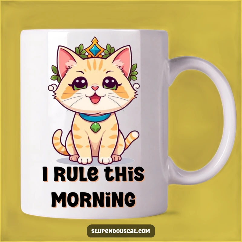 Funny Champion Cat Laurel Wreath Mug - A Hilarious Triumphant Glory Gift