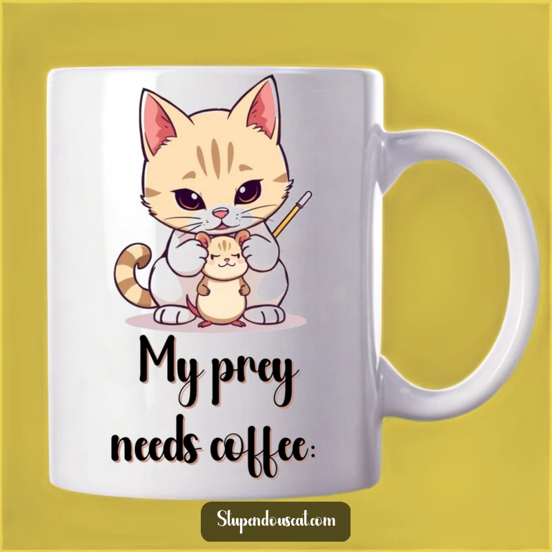 Funny Valiant Cat Toy Mouse Mug: Guardian Feline Hero, Perfect Funny Gift