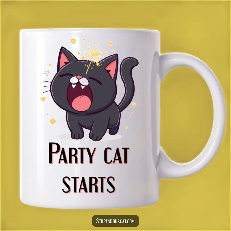 Funny Roaring Cat Fireworks Mug - Explosive Cute Pet Gift for Cat Lovers