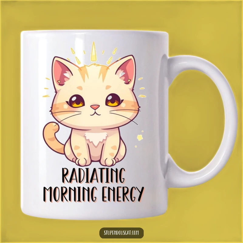 Funny Radiant Cat Mug - Powerful Charm Feline Aura Gift