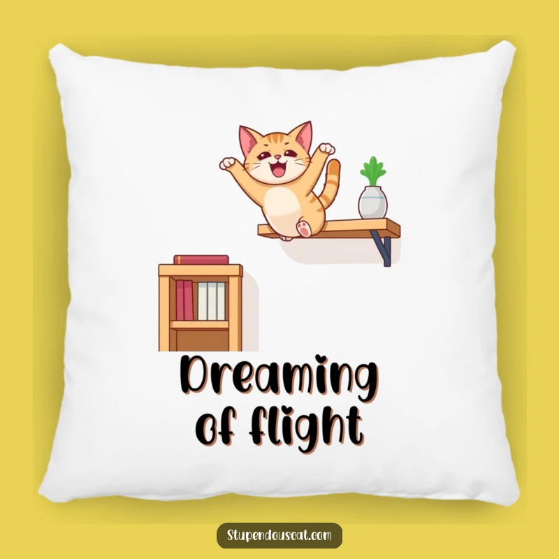 Funny Cat Leaping Pillow: Comfy Feline Acrobatics for a Hilarious Home Decor Accent
