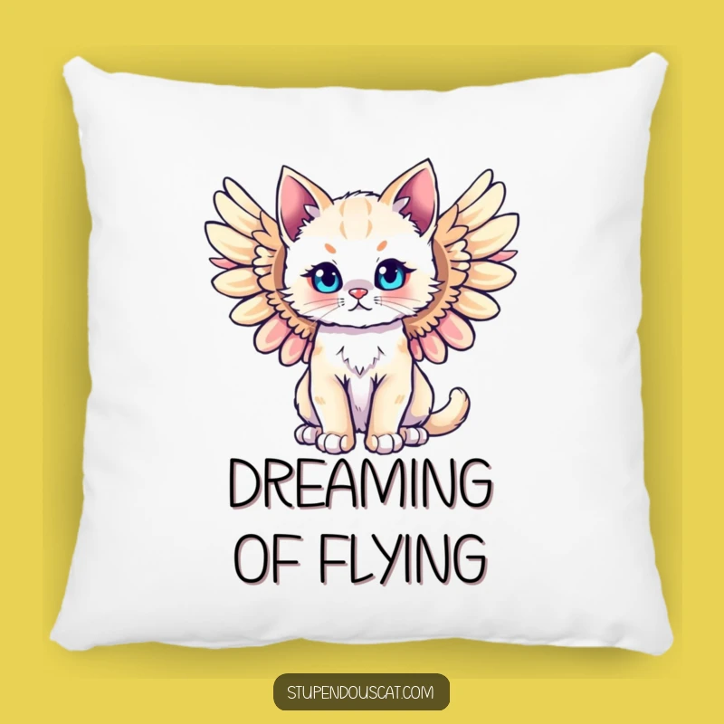 Funny Majestic Angel Cat Cub Pillow - Cozy & Heavenly Comfort Gift