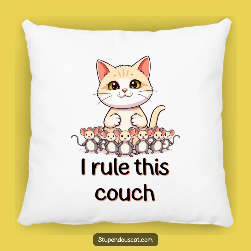 Funny Cat General Pillow - Command Your Cuddles with Toy Mice Gift