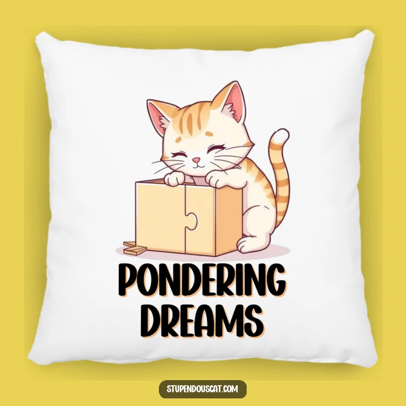 Funny Clever Cat Puzzle Pillow - Comfy and Hilarious Feline Accent