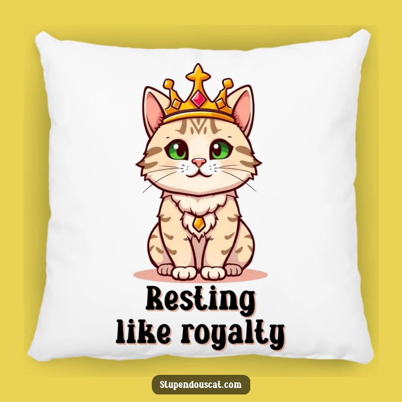 Funny Regal Cat Pillow: Cozy Comfort Fit for a Confident King or Queen