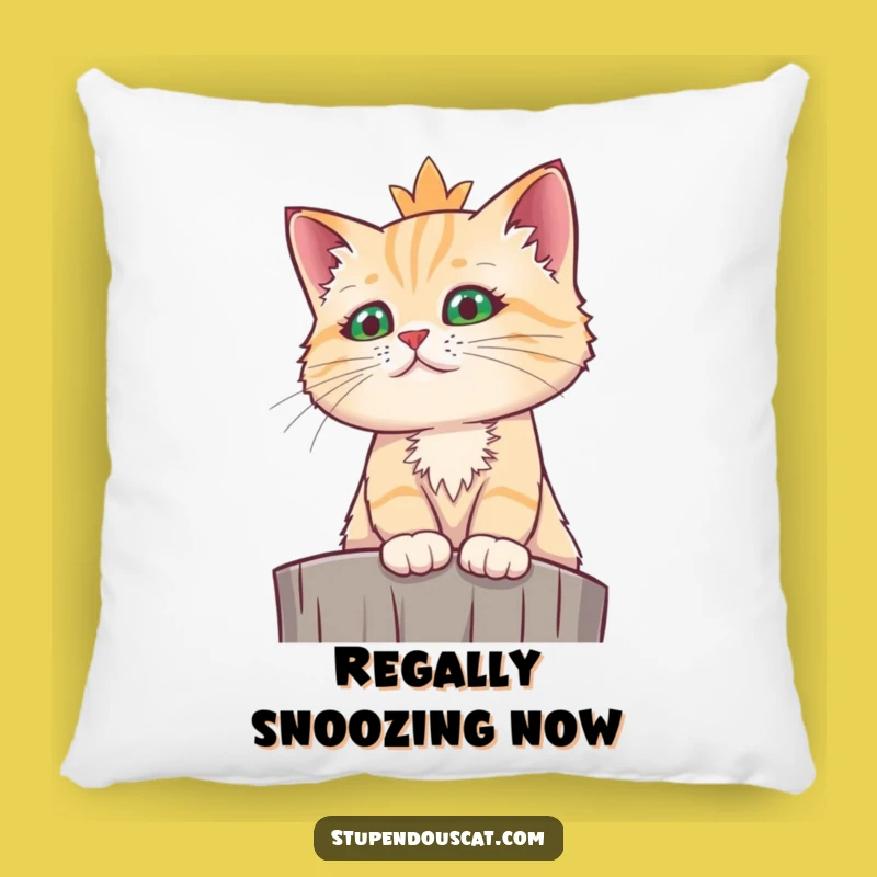 Funny Regal Cat Pillow: Throne-Worthy Comfort with Feline Dignity, Cozy Funny Gift