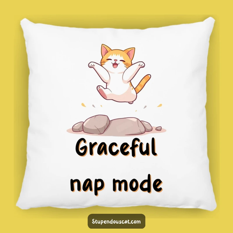 Funny Cat Landing Pillow: Comfy Cuddles with a Hilarious Jump Design, Cozy Funny Gift