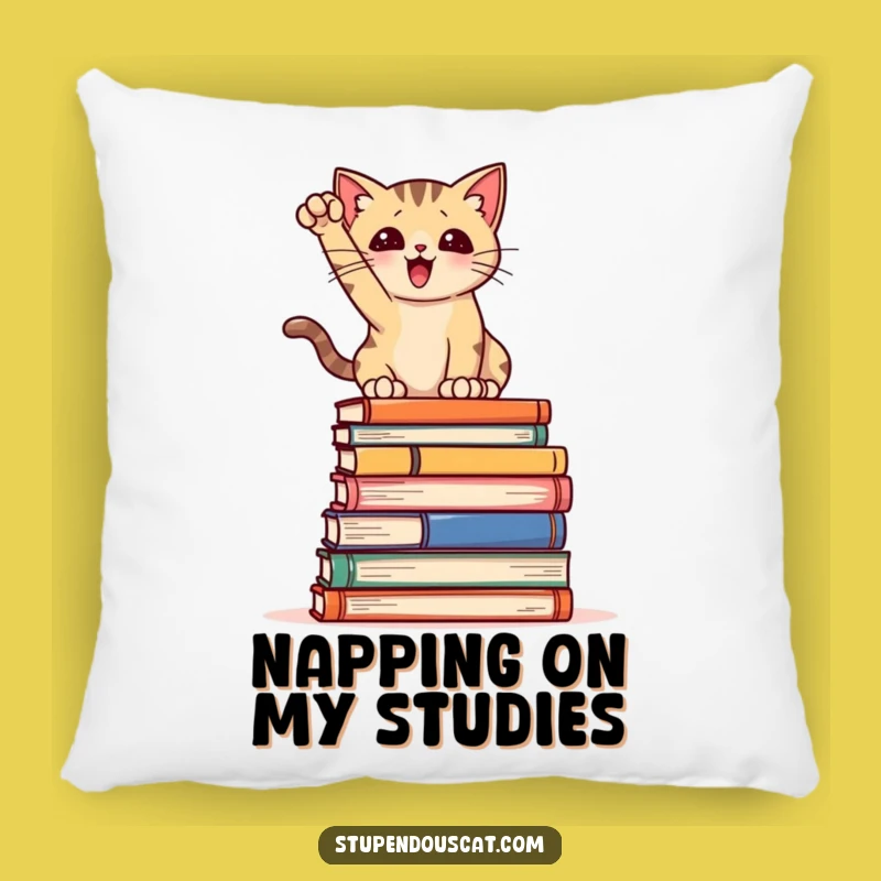 Funny Book Cat Pillow: Cozy Up with Literary Humor Funny Gift