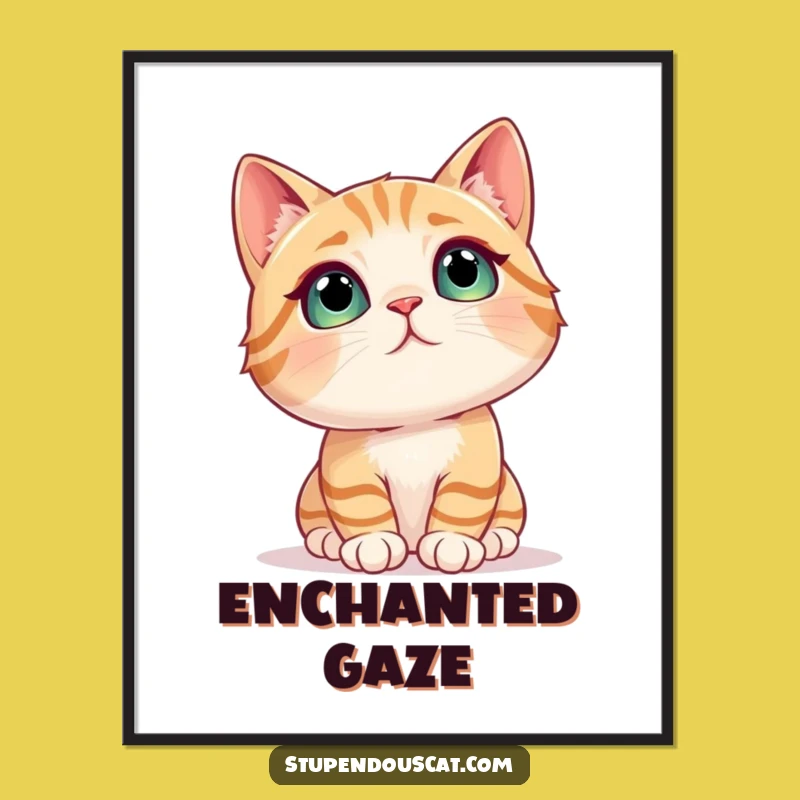 Funny Awestruck Cat Digital Art - Magical Wall Decor & Humorous Gift