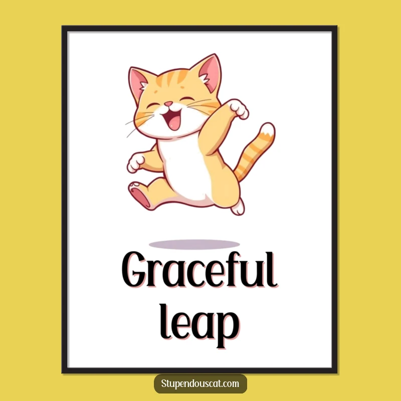 Funny Agile Cat Digital Art - Athletic Wall Decor & Humorous Gift