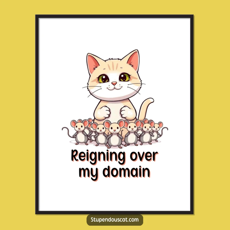 Funny Cat General Digital Art - Instant Download Feline Commander Gift