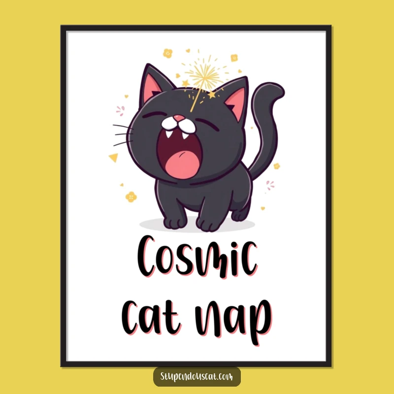 Funny Roaring Cat Fireworks Digital Art Print - Explosive Download Gift