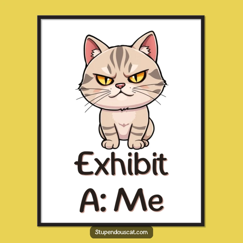 Funny Smug Cat Pose Digital Print: Dramatic Feline Art - Whimsical Funny Gift