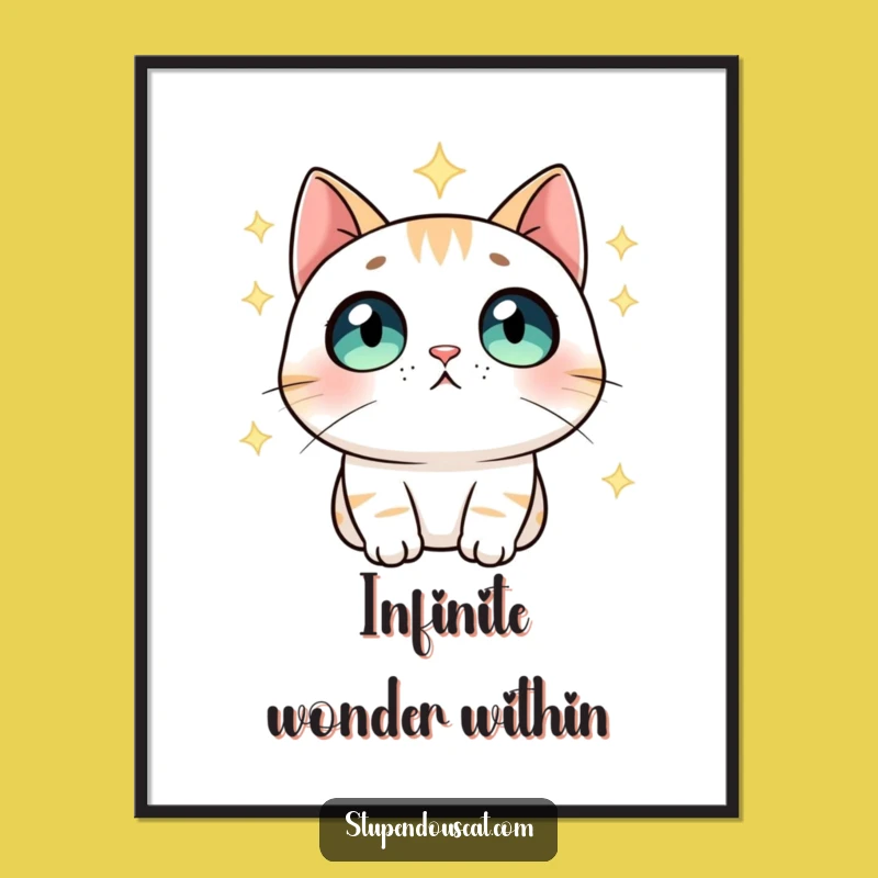 Funny Starry Cat Digital Print: Instant Cosmic Wonder Funny Gift