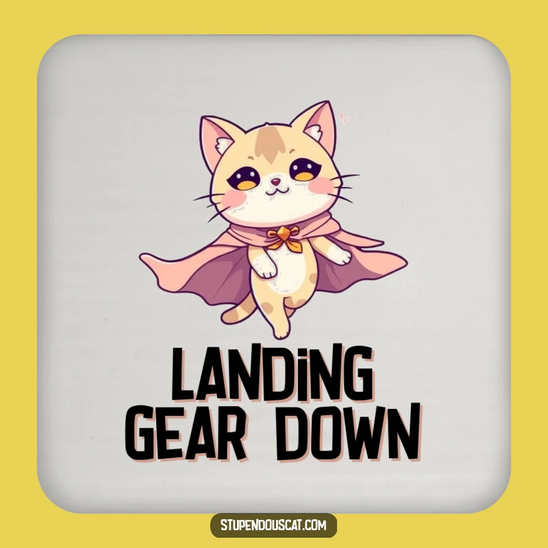 Funny Flying Action Cat Coaster: Majestic Hero Decor, Gift Set