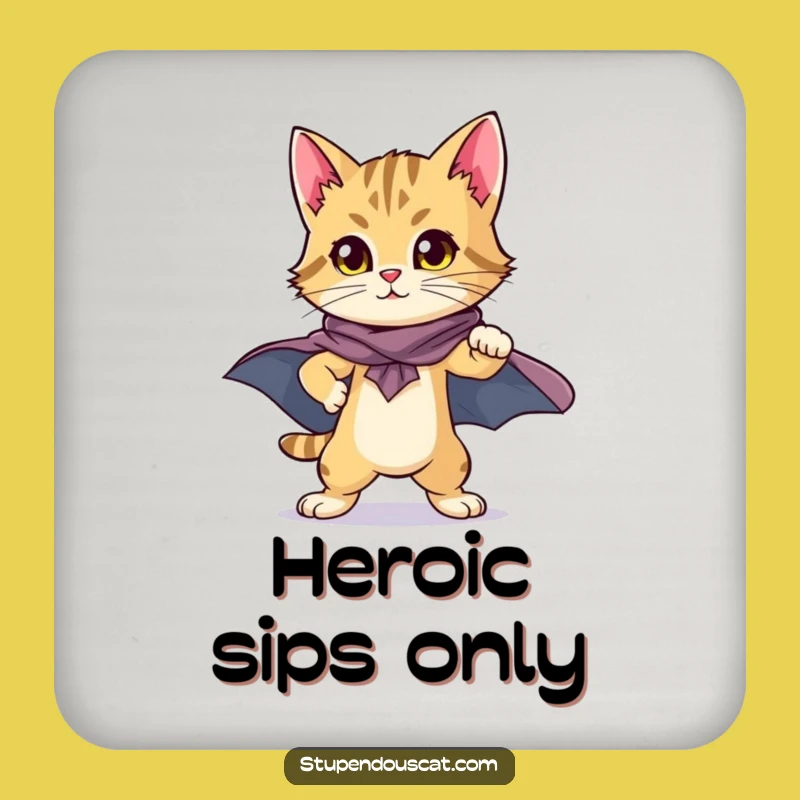 Heroic Cat Cub Cape Coaster Set: Protect with Feline Bravery!