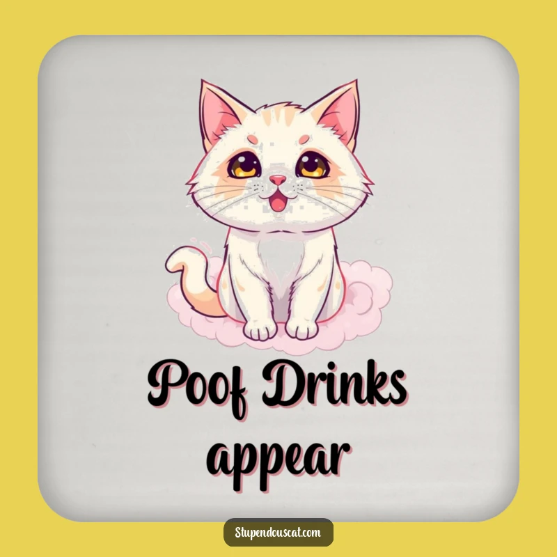 Funny Magic Cat Smoke Coaster: Protect with Illusion, Fun Funny Gift