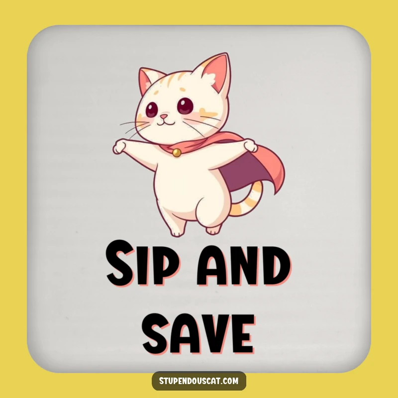 Funny Cape Cat Coasters: Protect Surfaces with Heroic Style Funny Gift