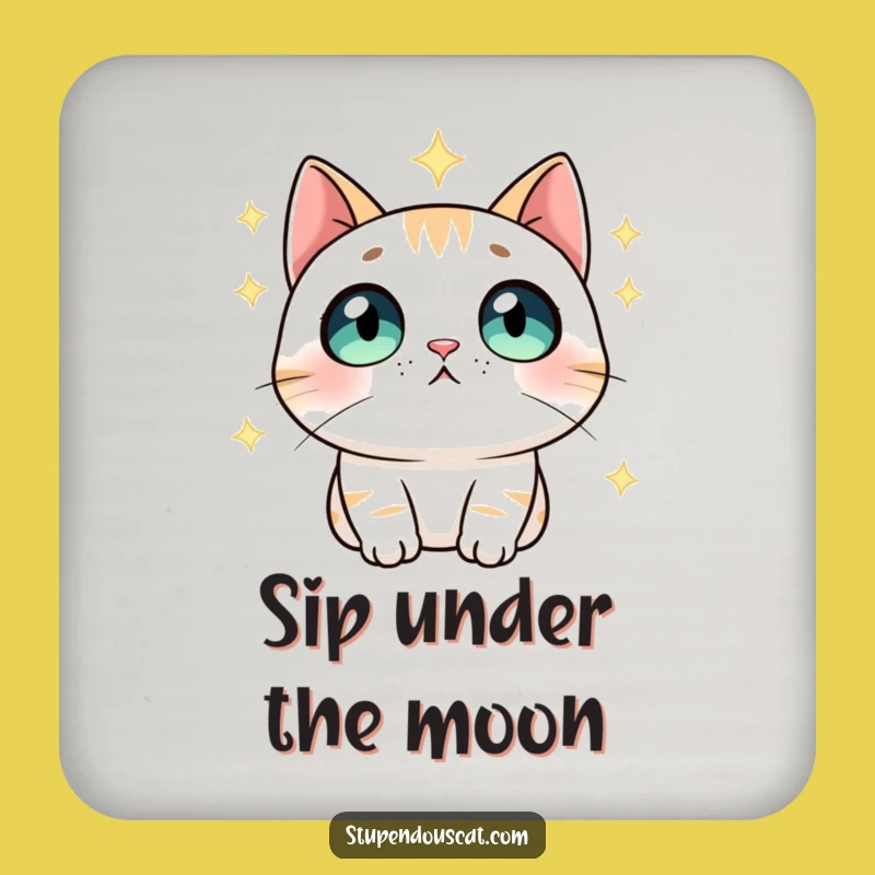 Funny Starry Cat Coasters: Protect Surfaces with Cosmic Charm Funny Gift
