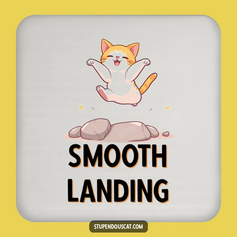 Funny Cat Landing Coaster Set: Protect Surfaces with Feline Fun, Hilarious Funny Gift