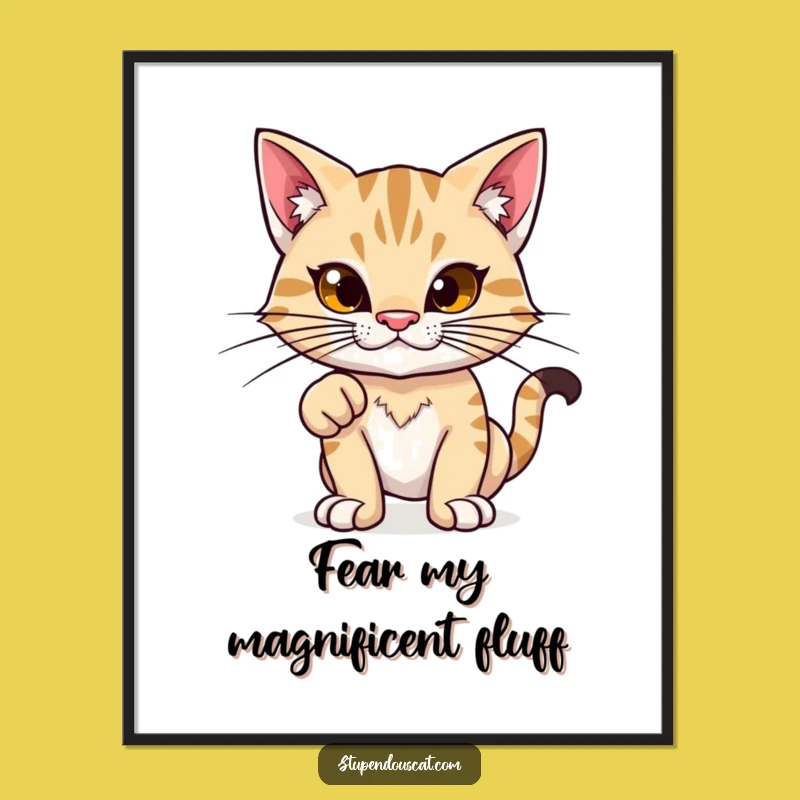 Funny Proud Feline Poster: Whiskered Power Art - Perfect Funny Gift Decor