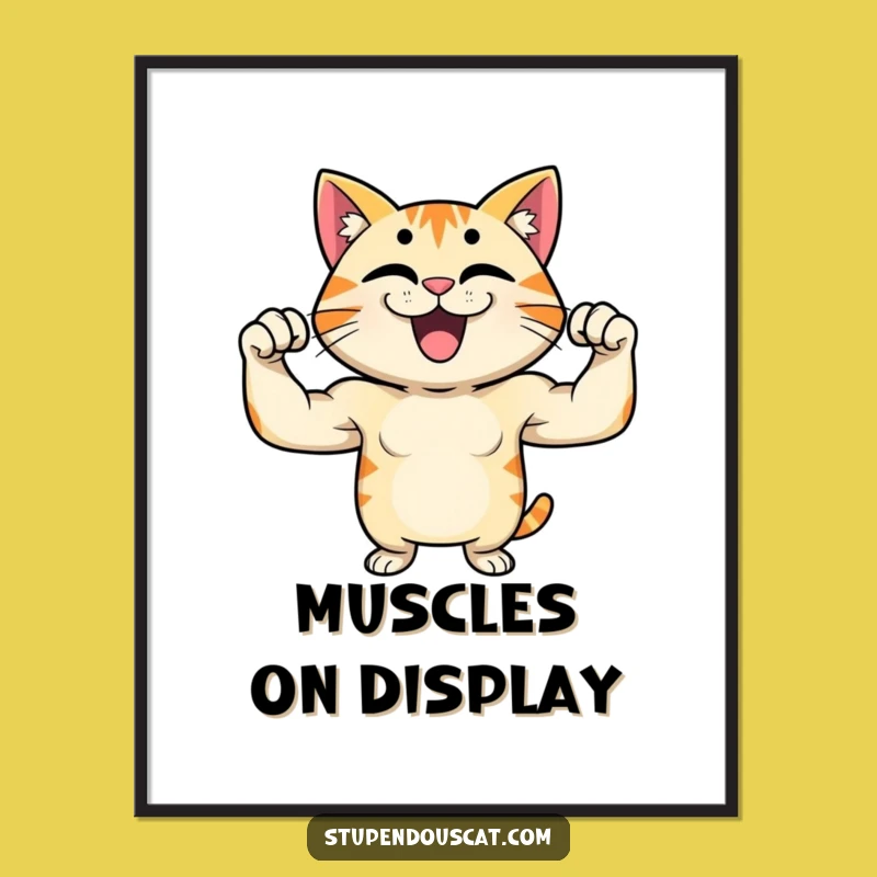 Funny Strong Cat Flex Poster - Motivational Wall Art