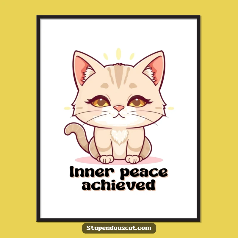 Funny Wise Cat Aura Poster: Peaceful Wisdom for Your Walls