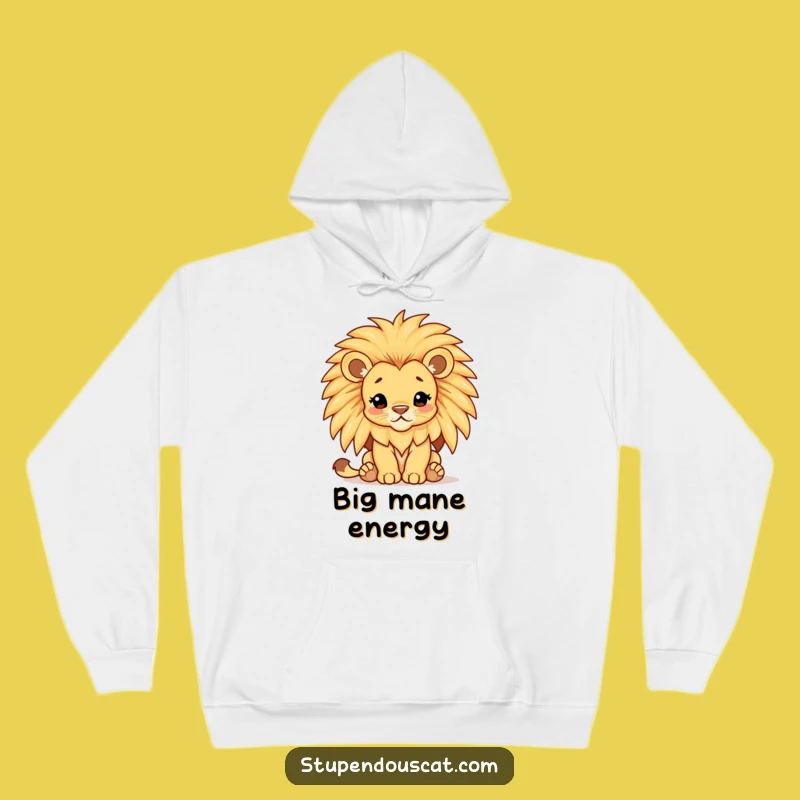 Funny Lion Cub Mane Hoodie - Cozy Majestic Cartoon King Sweatshirt Gift