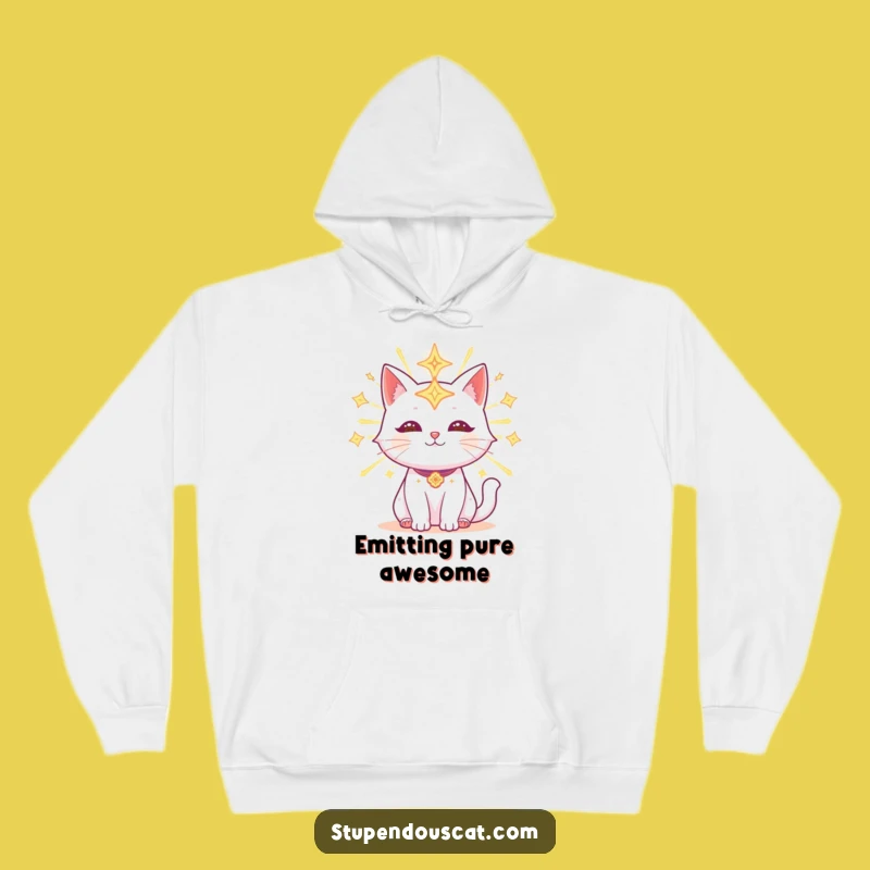 Funny Radiant Celestial Cat Hoodie: Cozy Glow, Perfect Funny Gift!