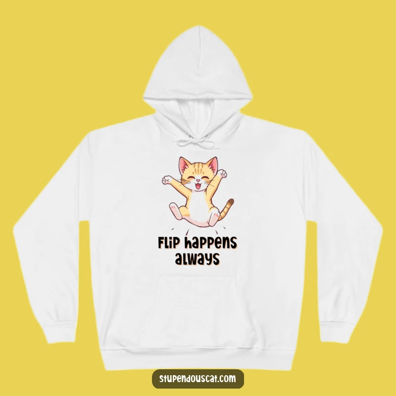 Funny Dynamic Cat Cub Flip Hoodie - Cozy Comfort & Humorous Action